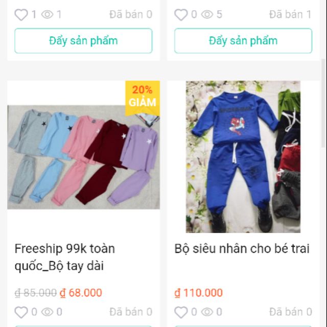 Combo bộ bé trai
