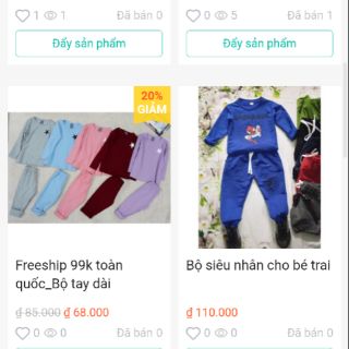 Combo bộ bé trai