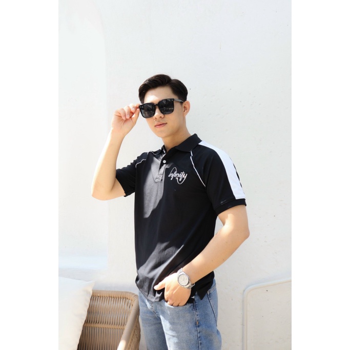 Áo Thun Nam Polo Cổ Bẻ Chất Cotton Mềm Co Giãn Tốt Đủ Size Phối Vai Mặc Đẹp Lịch Lãm NEW UNISEX