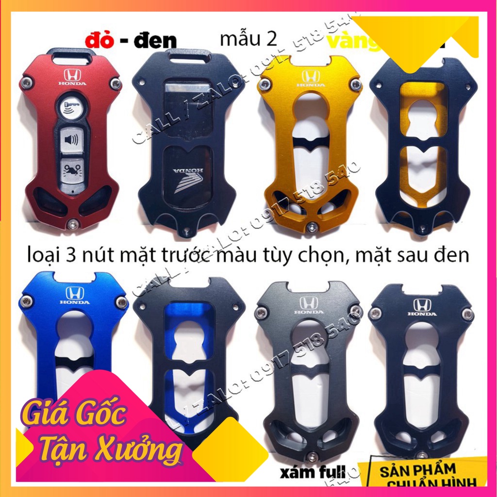 ✅ Ốp chìa khóa CNC Smartkey Honda SH, SH MODE, PCX, LEAD, AIR BLADE, VISION ( MẪU HONDA) - tặng lục giác ✅ (Ảnh Sp thật)