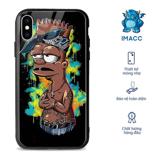 Ốp Lưng Kính Iphone In Hình simpson IMACC Cho Iphone 7/8/Se 7Plus/8Plus X/Xs Xr Xsmax 12 11Pro 11Promax