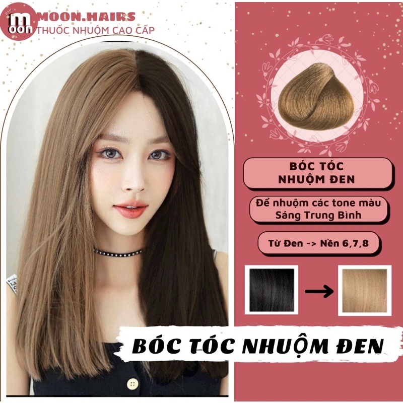 Thuốc nhuộm tóc Bóc Tóc Nhuộm Đen | Tặng Oxy, vitaminE, bao tay, mũ trùm | Nâng tone