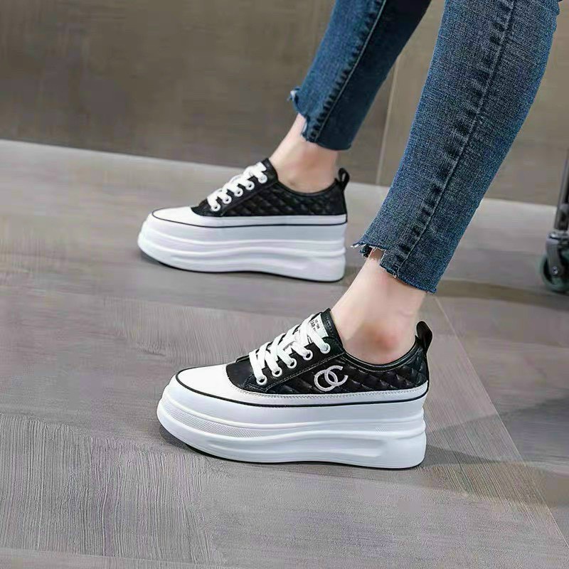 Giày Thể Thao Nâng Đế, Giày Tăng Chiều Cao Sneaker Nữ Dáng Đẹp Năng Động Đế Cao Su Non Đúc Nguyên Form Bao Bền, Đẹp, Nhẹ