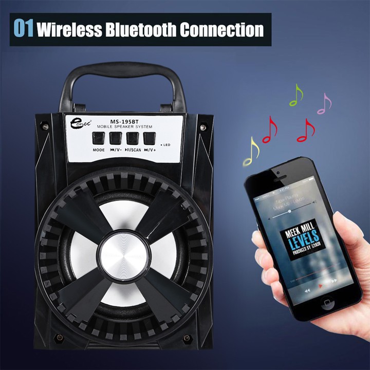 Loa gỗ Bluetooth xách tay MS-195BT