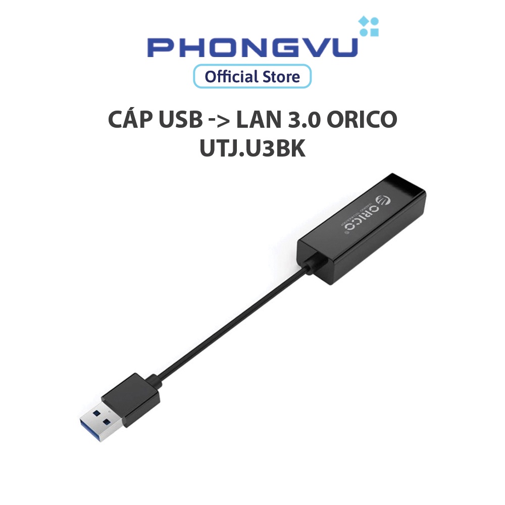 Cáp USB -&gt; LAN 3.0 Orico UTJ.U3BK - Bảo hành 12 tháng