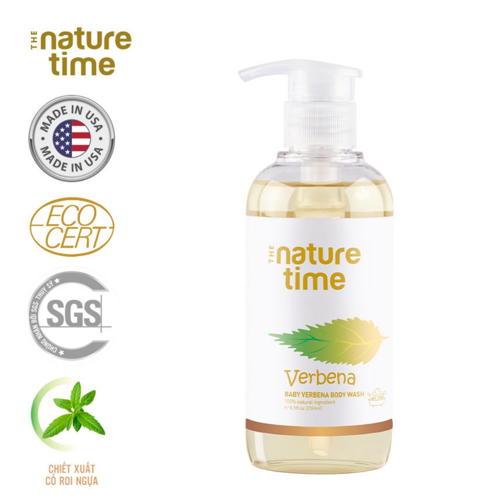 Dầu tắm gội The Nature Time 250ml, dầu tắm sữa tắm gội toàn thân tinh dầu cỏ roi ngựa - [Quà tặng]