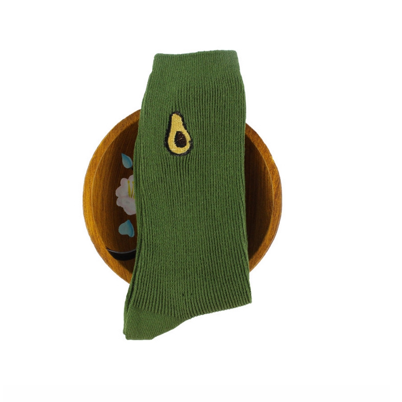 Vớ cotton thêu họa tiết trái cây hoạt hình xinh xắn cho nữ