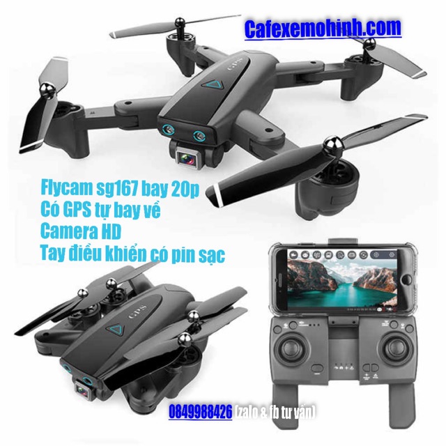 Flycam s168 GPS camera Hd gấp gọn có tự bay về