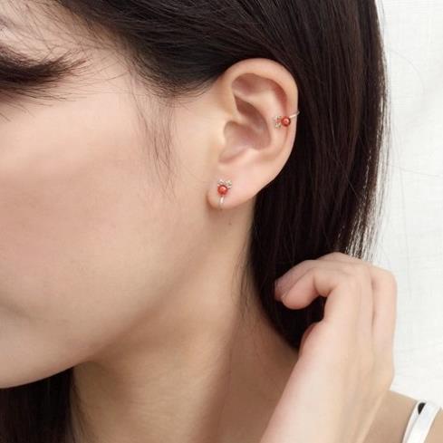 (0152) Khuyên Kẹp Tai Không Khí Giáng Sinh Tuần Lộc Đính Ngọc Thu Hút