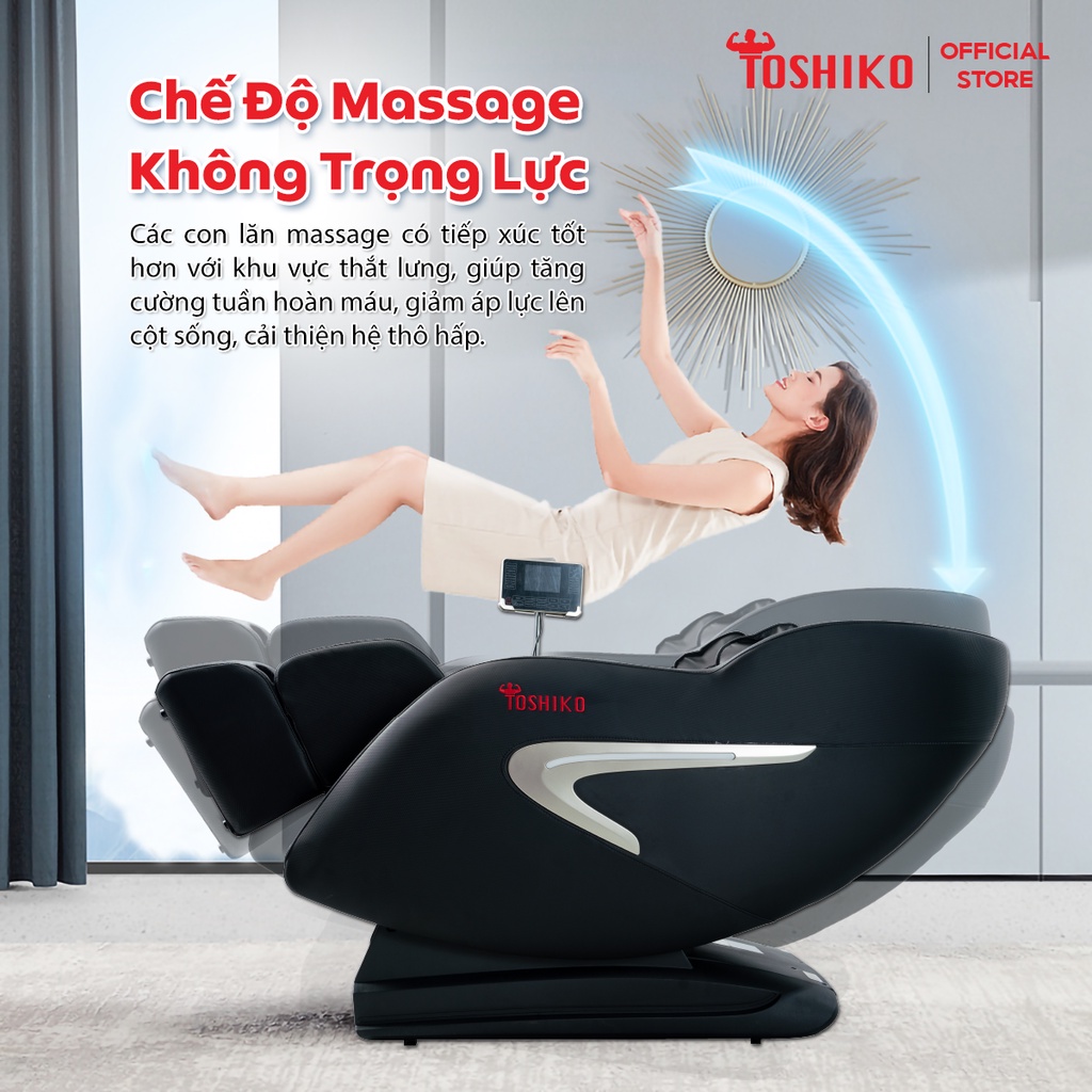 Ghế massage trị liệu toàn thân Toshiko T16 công nghệ massage Nhật Bản điều khiển giọng nói cao cấp