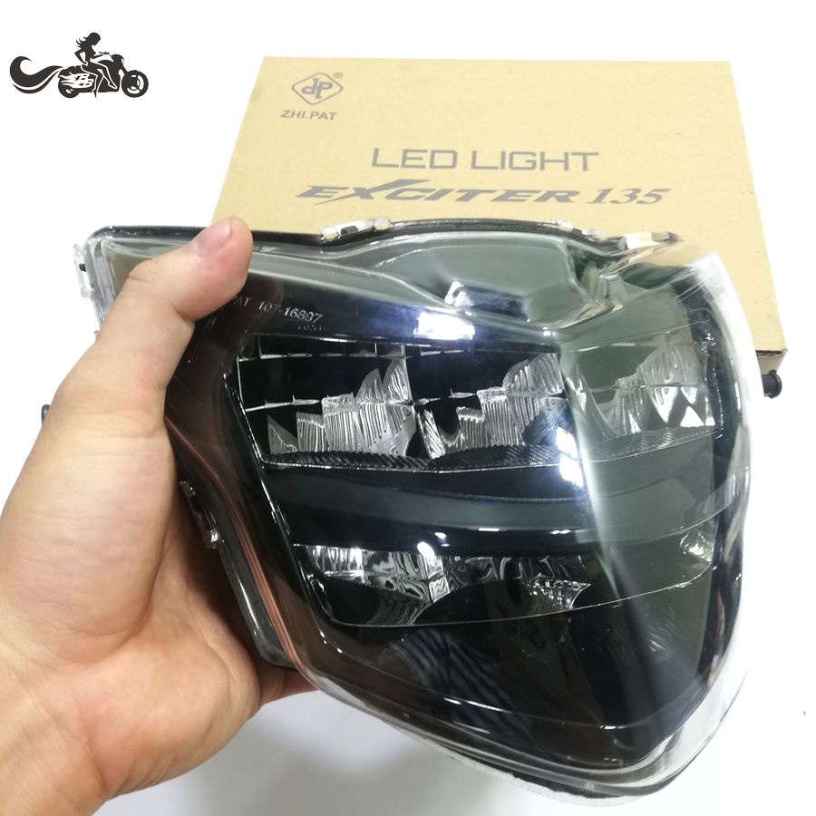 Đèn Pha Led 2 Tầng Xe Exciter 135 2011-2014 Chính Hãng Zhi.Pat Cao Cấp, Siêu Sáng. Màu Trắng Bạc, Đen Khói, Xanh &amp; Đỏ