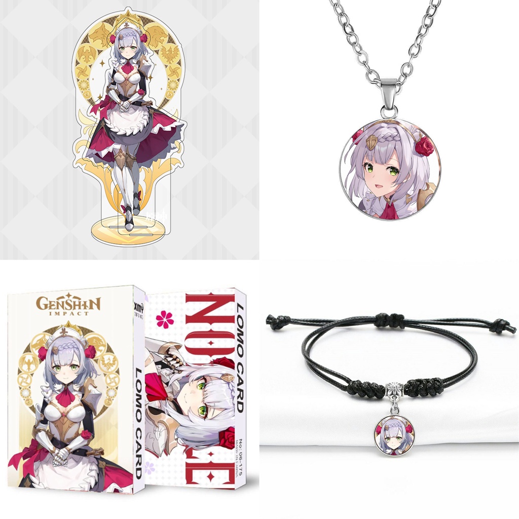 (ngẫu nhiên) COMBO 4 món nhân vật NOELLE game GENSHIN IMPACT standee lomo dây chuyền vòng tay anime 