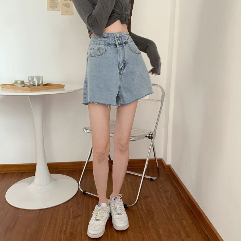 Quần Short Jean Nữ Cạp Cao Thời Trang Dễ Phối Đồ