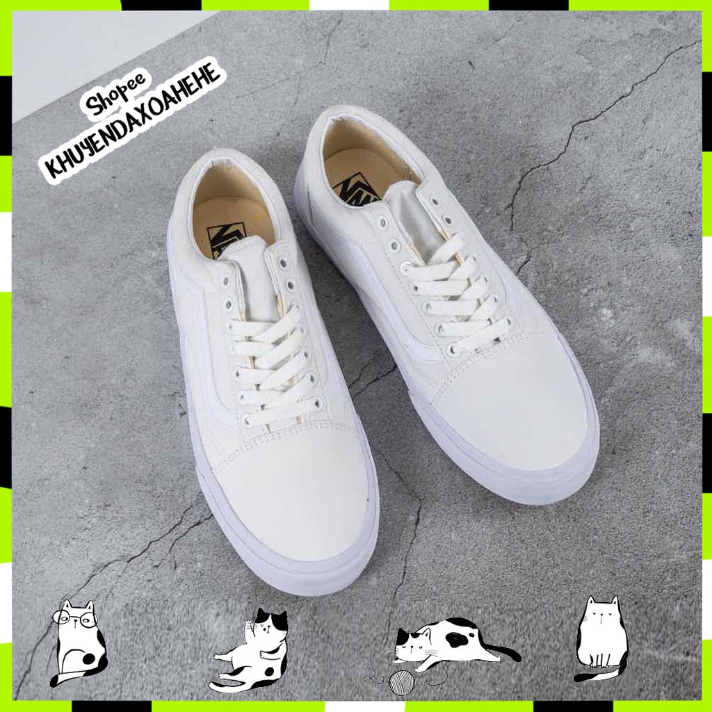 Giày V OLD SKOOL ALL WHITE, giày thể thao nam nữ trắng