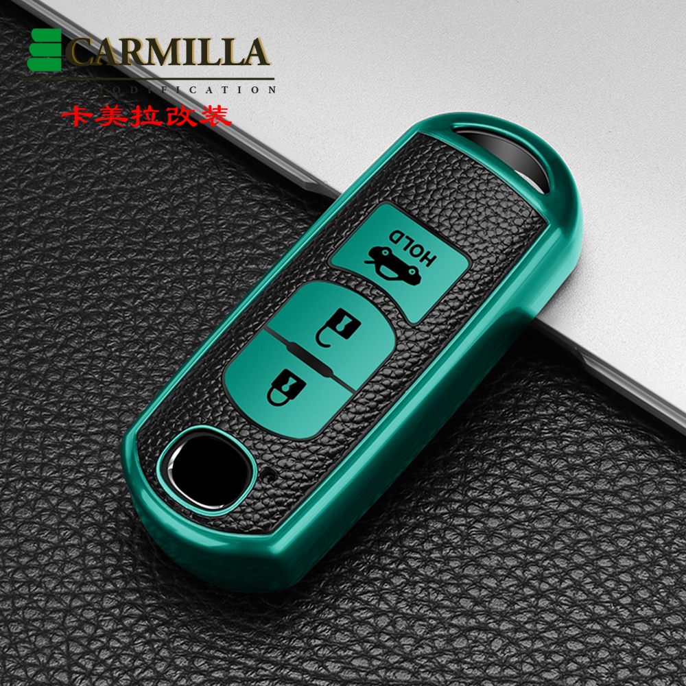 Vỏ bảo vệ chìa khóa thông minh bằng tpu sợi carbon cho Mazda 3 5 6 Axela Atenza Cx-5 Cx5 Cx-7 Cx-9