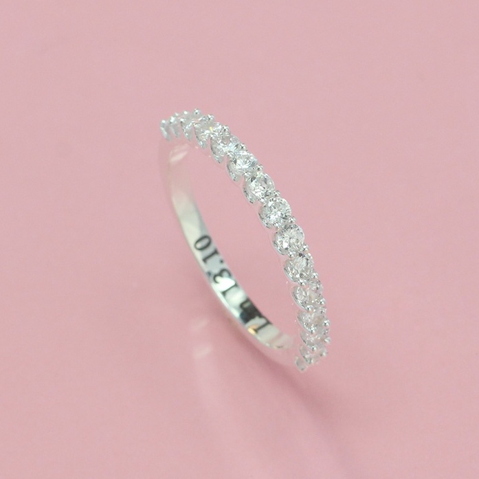 Nhẫn nữ bạc thật đính đá khắc tên đẹp giá rẻ NN0289 Trang Sức TNJ