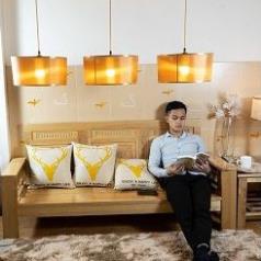 Bộ 3 Đèn thả trần basic nâu đồng, đèn thả bàn ăn, đèn thả phòng ngủ TT003B
