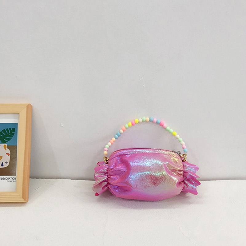 Túi Xách Tay Đeo Chéo Vai Dây Xích Màu Kẹo Đính Ngọc Trai Cho Nữ