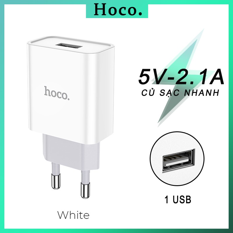 Cốc Sạc Nhanh Hoco C81A USB 2.4A Phích Cắm EU Cho Điện Thoại iPhone Samsung