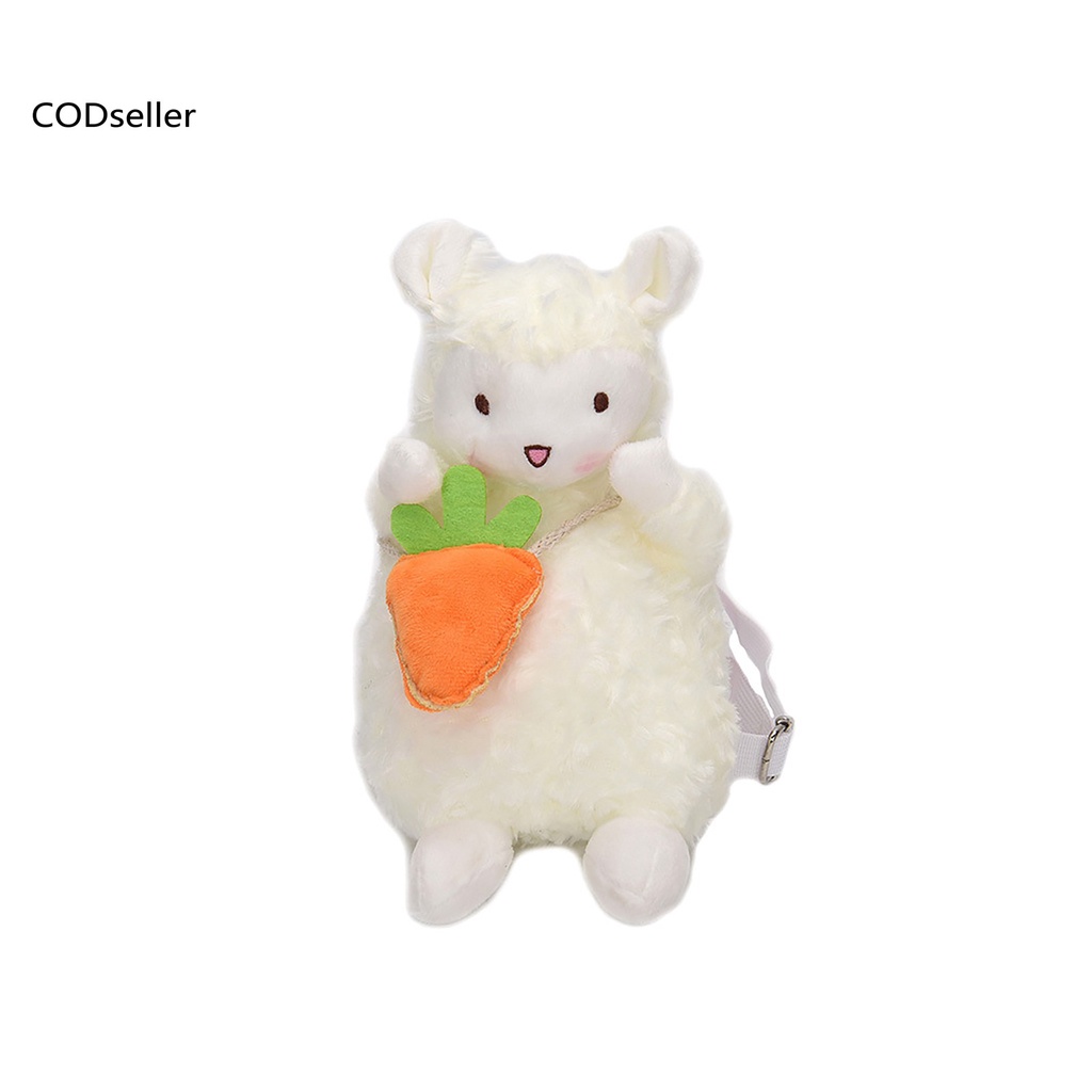 COD_ Plush Crossbody Bag Cartoon Sheep Shape Zipper Closure Handbag Accessories for Daily Life