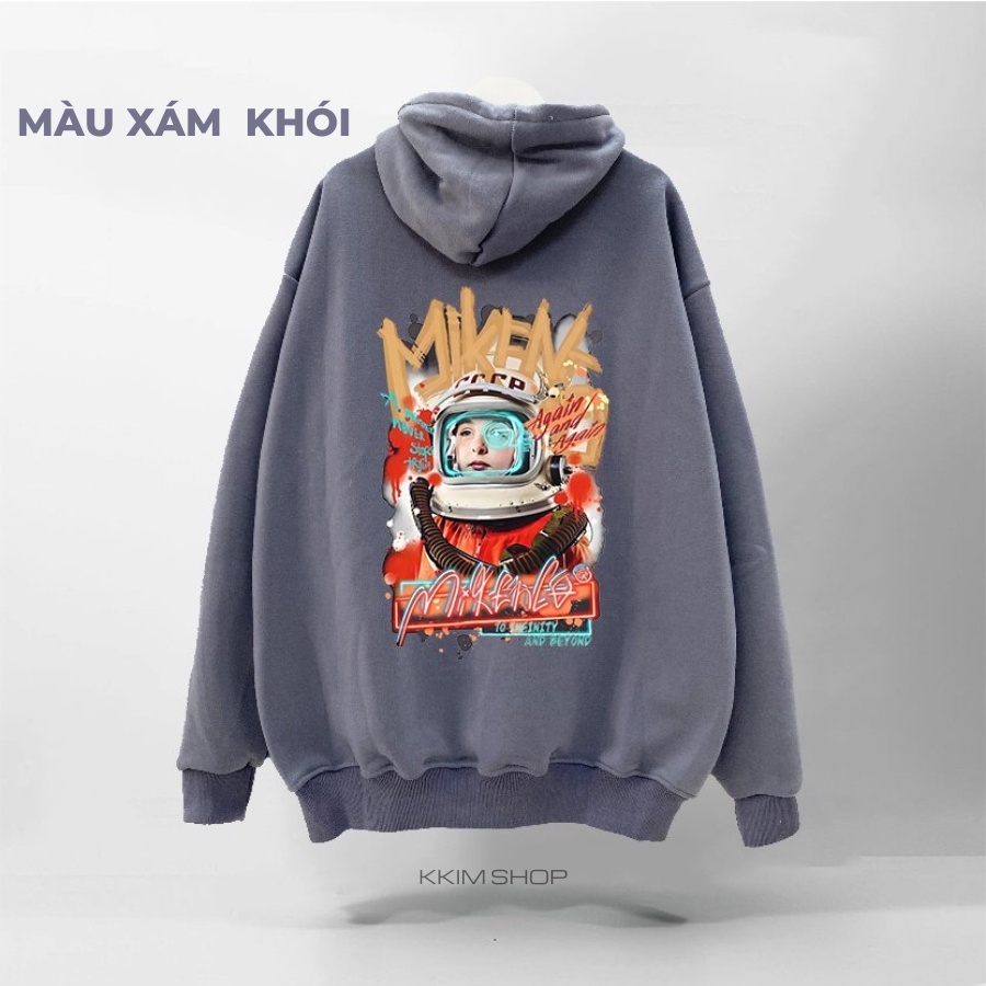 Áo Nỉ HOODIE MIKENCO ASTRO VENUS BEIGE, Áo hoodie  unisex nam nữ form rộng oversize chất liệu Nỉ bông cao cấp KKIM SHOP