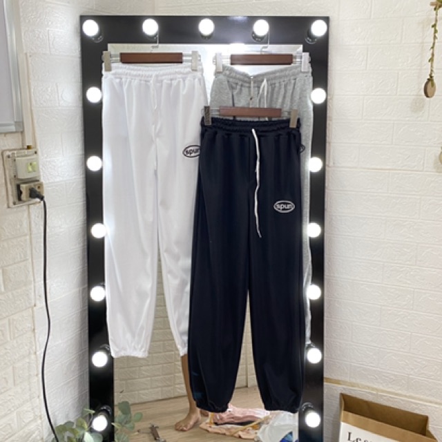 Quần jogger unisex ống chun Spun - Dưới 55kg