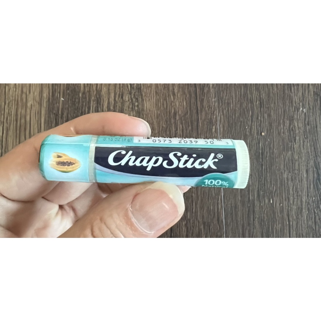Son Dưỡng Môi tự nhiên ChapStick Papaya 100% Natural Lip Butter Tube, Lip Balm không màu - mùi đu đủ ngọt ngào- 4g