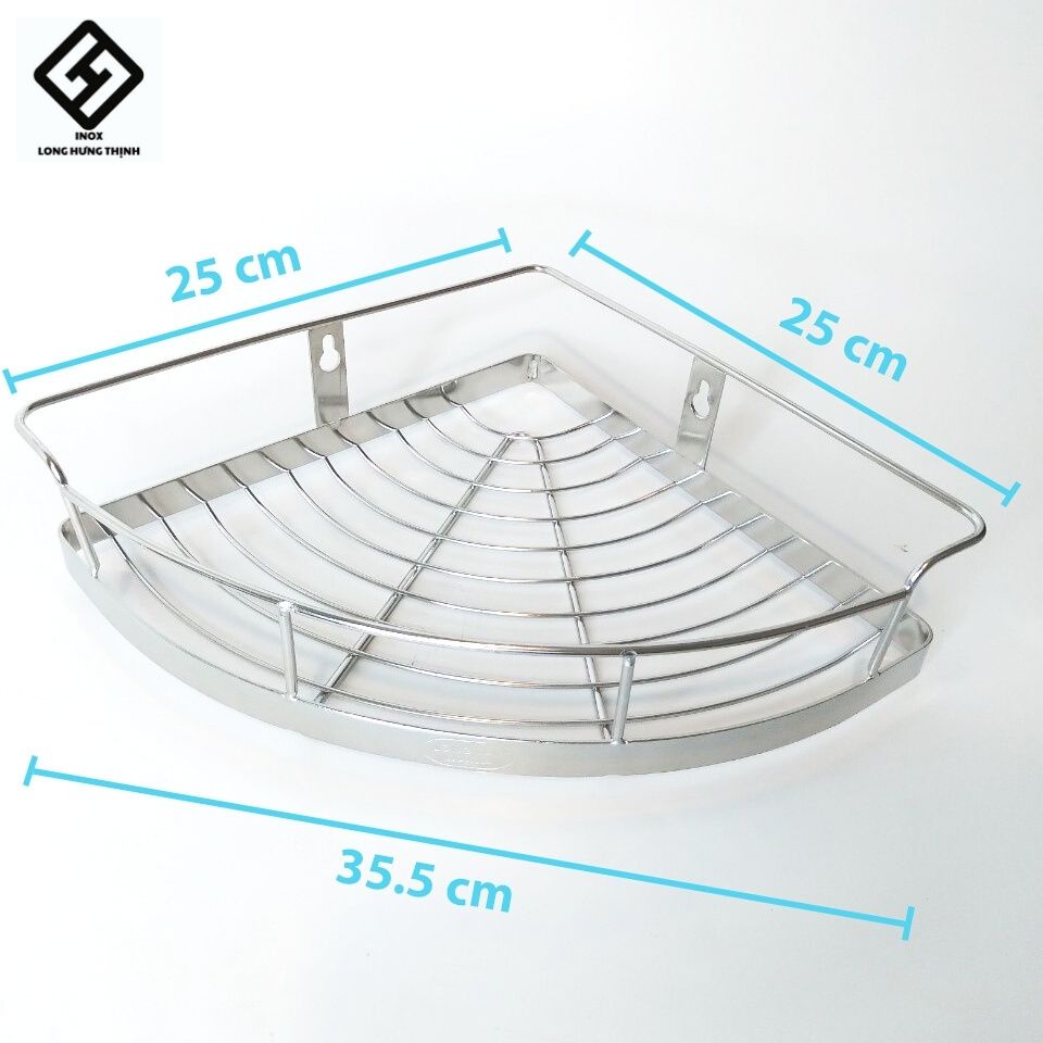 Kệ góc phòng tắm INOX 304 cao cấp 1 tầng  Kệ Góc Tường Nhà Tắm, Nhà Bếp Siêu Chắc Chắn, Tiện Lợi