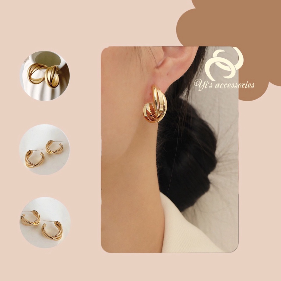 Bông Tai Nữ 💖 Phi-Síp 💖 Hoa Tai Nữ Vintage Thời Trang - Khuyên Tai Nữ Hình Xoắn Uống Lượn Phong Cách Hàn YAH72723
