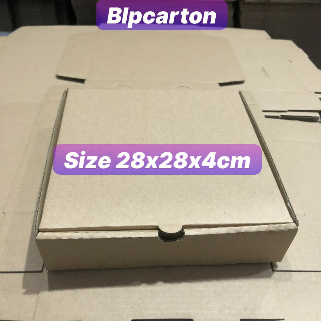 Hộp carton đựng bánh pizza size 28x28x4cm NHIỀU MÀU