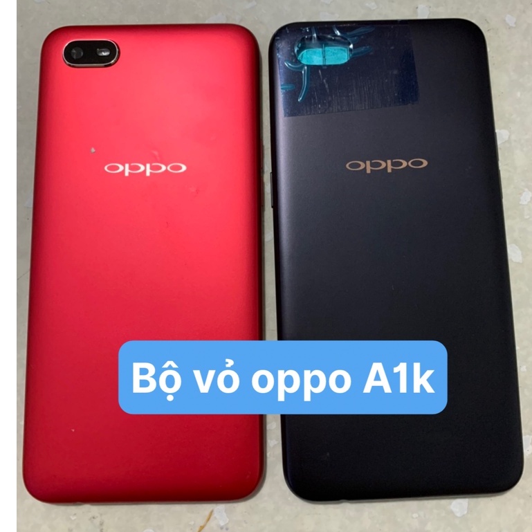 Bộ vỏ oppo A1k new zin - ( gồm lưng, sườn, phím, kính camera)