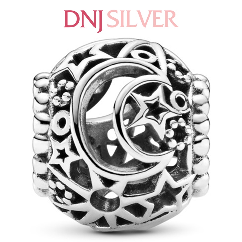 [Hàng cao cấp] Charm bạc 925 cao cấp, hàng chuẩn bạc - Charm Openwork Sun, Stars &amp; Moon thích hợp để mix vòng tay charm