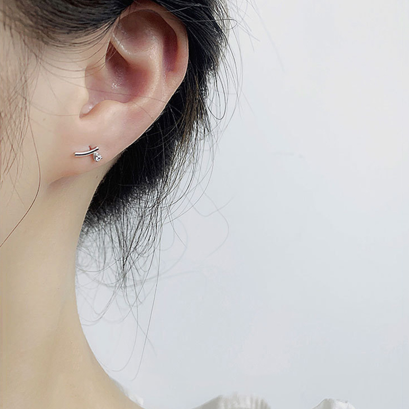 Bông Tai Korean Waterdrop Stud Earrings Women Fashion Crystal Dangle Drop Earring Gift Jewelry