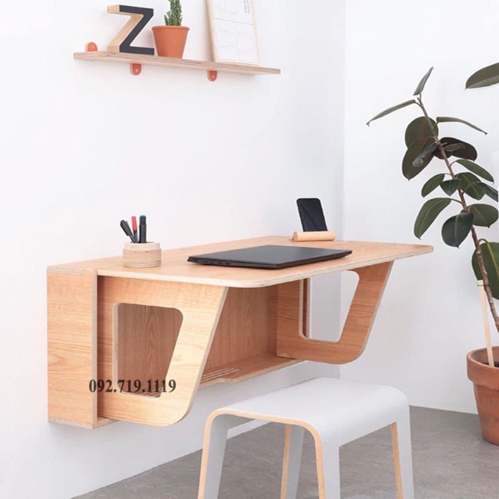 Bàn treo tường tiết kiệm diện tích, phong cách hiện đại.