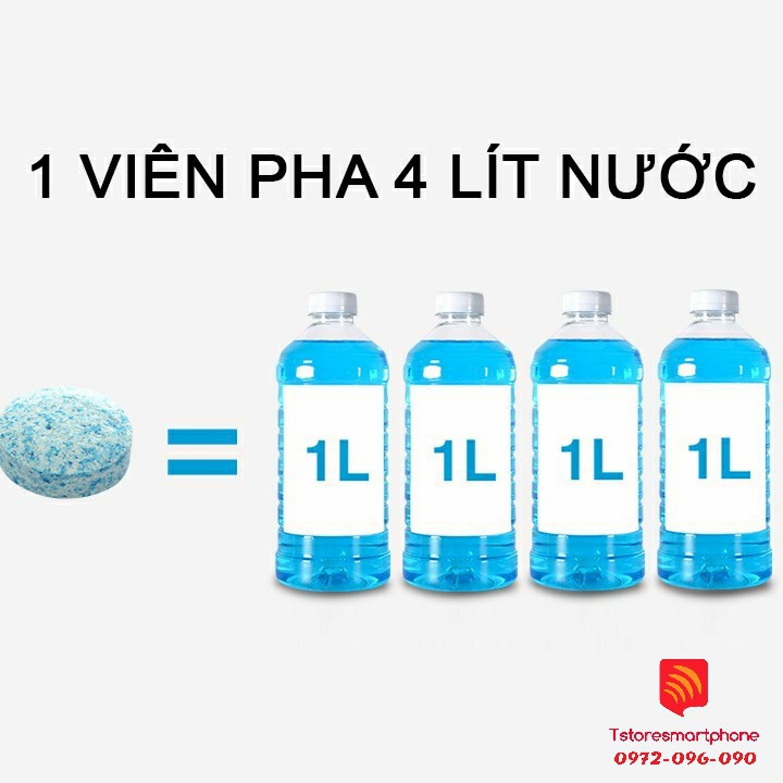 (Combo 10 viên)Viên sủi rửa kính xe ô tô, lau kính nhà, chùi kính siêu sạch và siêu tiết kiệm