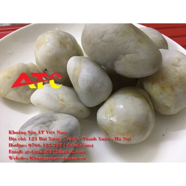 Sỏi trang trí trắng bóng tự nhiên