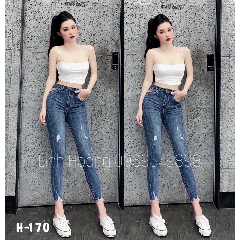 BÁN SỈ QUẦN JEAN MÀU XANH M1089 CẠP CAO CHO NỮ | BigBuy360 - bigbuy360.vn