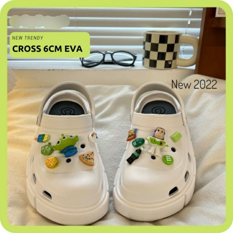 THANH LÝ_Dép Bánh Mỳ Crock nữ đế 6cm siêu nhẹ không stick