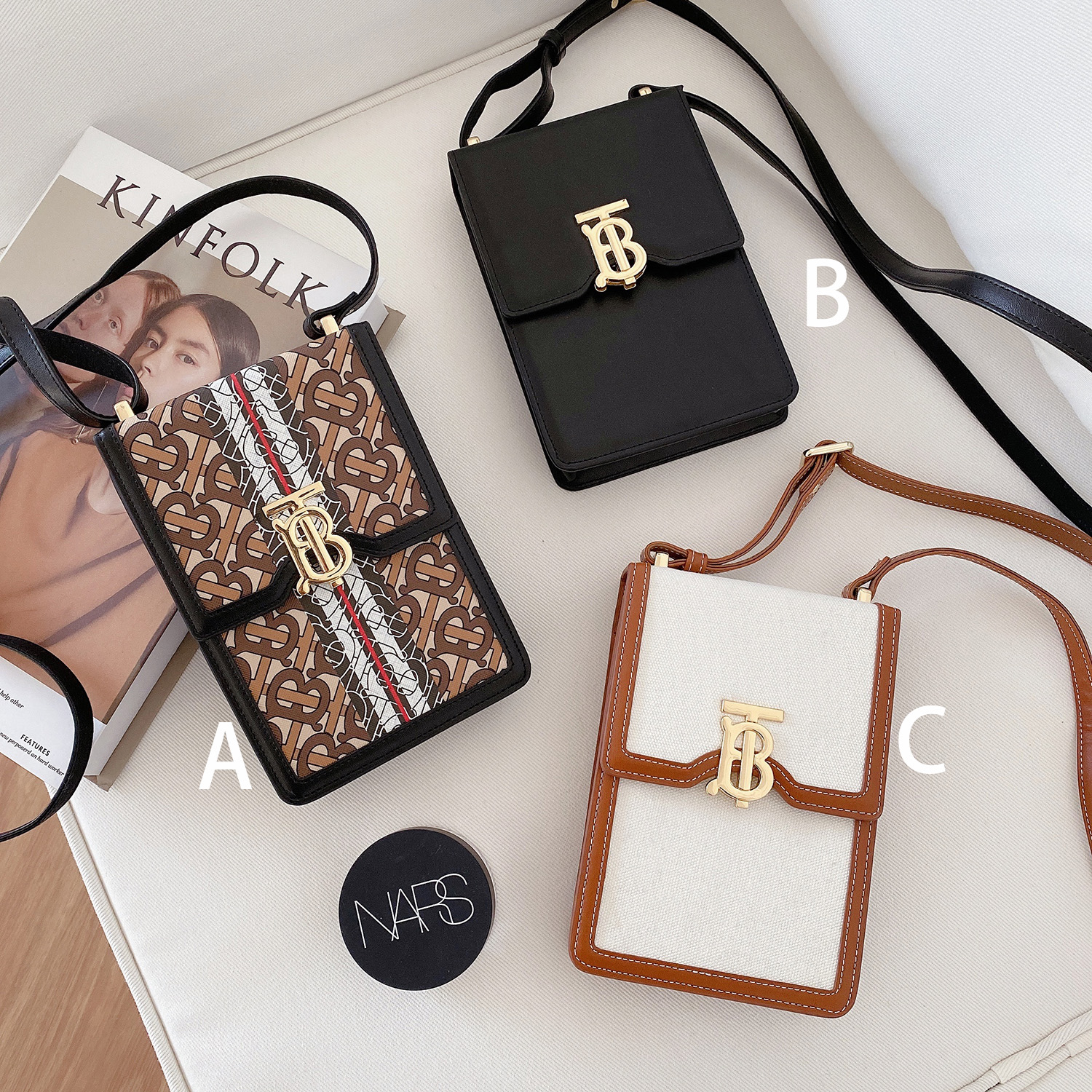 TORY BURCH Túi Da Pu Đeo Chéo Đựng Điện Thoại Iphone Samsung Xiaomi Huawei