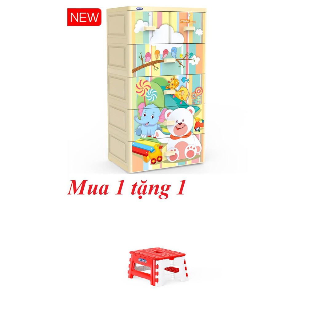 Tủ nhựa duy tân mina l Dương sóng xanh vườn thú 5 tầng 6 ngăn--HOTLINE : 028.3636.44.46