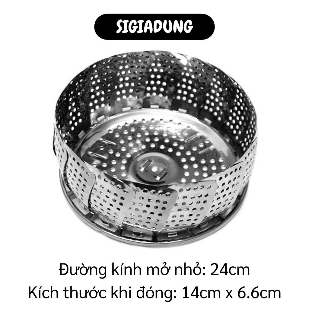 [SGD] Xửng Hấp - Khay Hấp 24cm Xòe Cánh, Gấp Gọn, Vỉ/ Rổ Hấp Inox Bền Đẹp Tiện Dụng 3231