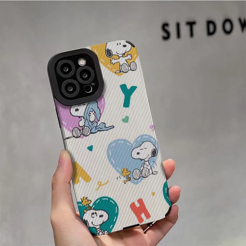 Ốp điện thoại da họa tiết hoạt hình chó Snoopy thích hợp cho iphone 13 Promax 13pro 11 Promax X XR Xs Max 7 plus 8 plus