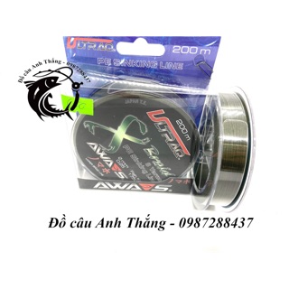Dù chìm AWAS X8 Ultrag 200m, dây pe câu lục, câu biển, câu lủe[Chính Hãng]