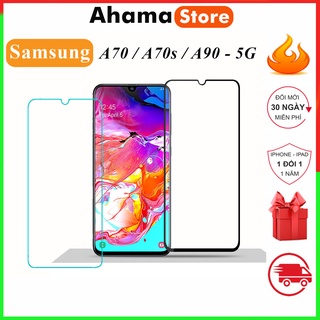 Kính cường lực samsung A70  A70s  A90 5G  Full Màn Hình Và Trong Suốt Độ Cứng 9H+ Siêu Xịn Tặng Kèm Khăn Lau