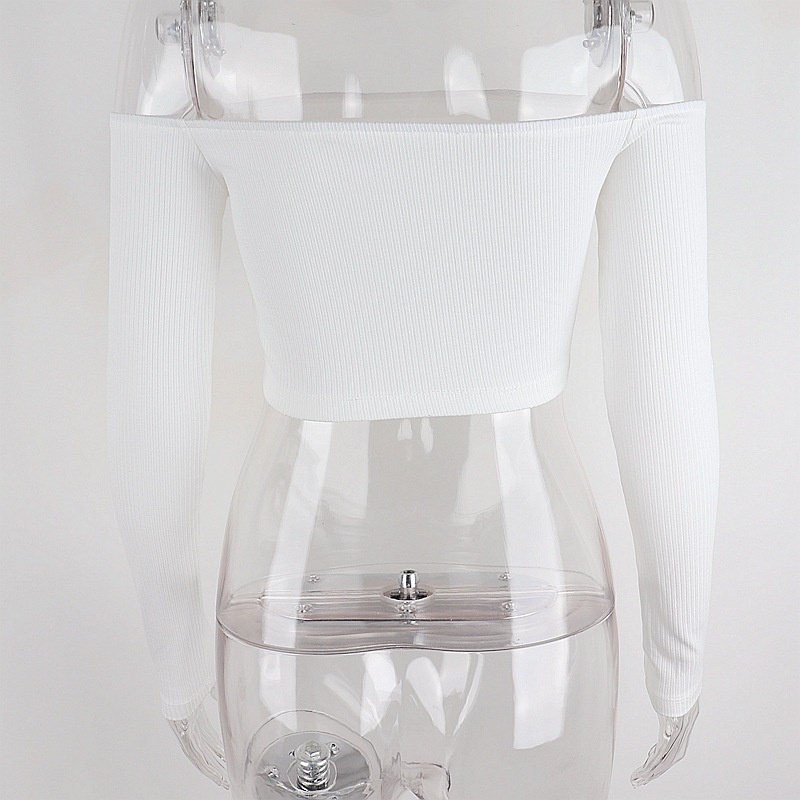 DUNEA Áo thun tay dài trễ vai thiết kế quyến rũ dành cho nữ