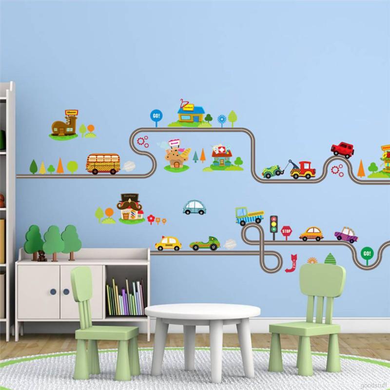 Miếng dán tường hình đường cao tốc hoạt hình