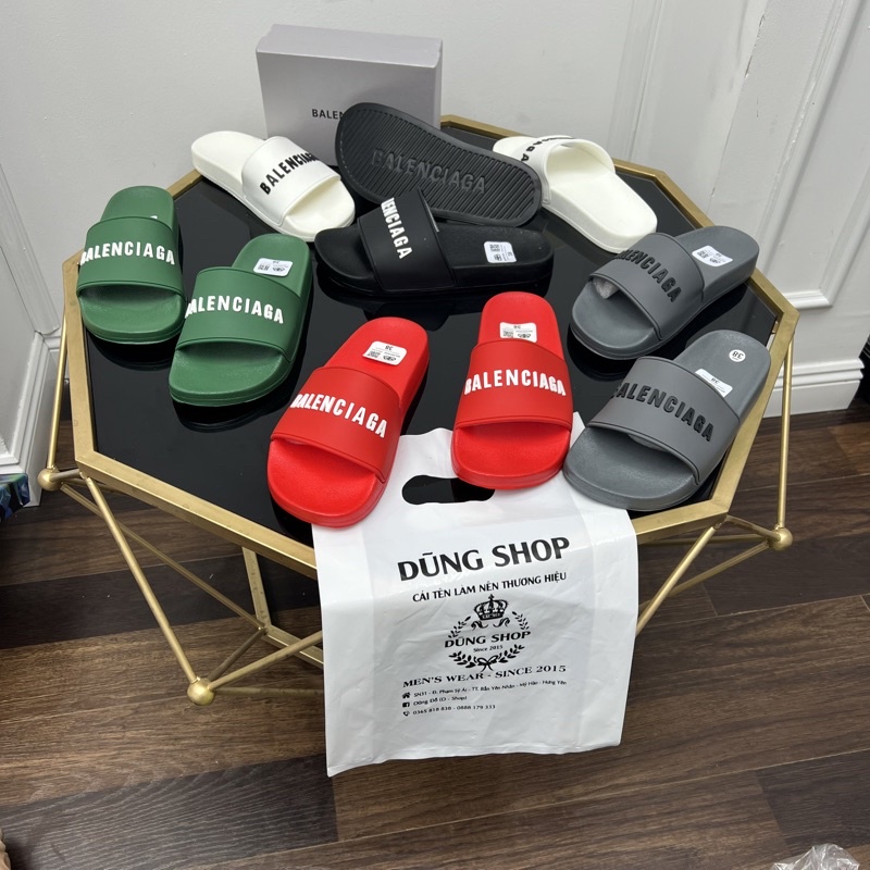 Dép nam Balenciag nam nữ quai ngang Chữ Nổi - dép Balen full box +Bill DL10