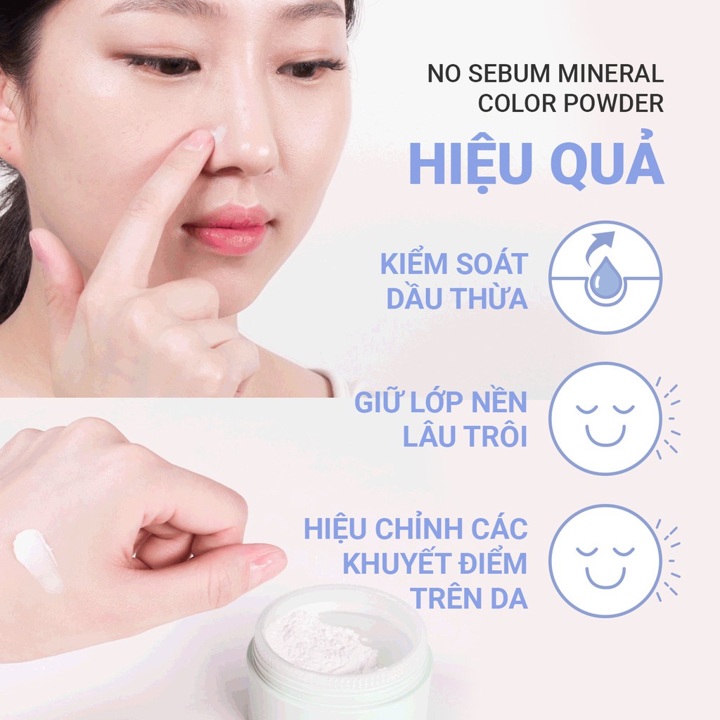 [Mã COSIF05 giảm 10% đơn 400K] Phấn phủ kiềm dầu dạng bột khoáng có màu innisfree No Sebum Mineral Color Powder 5g