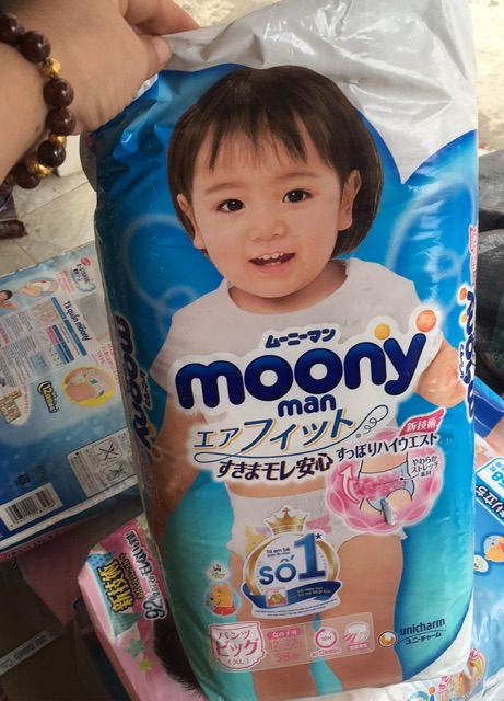 Bỉm Moony quần bé trai,gái XL38(12-17kg)