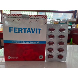 Fertavit_ Giúp giảm thiếu máu do thiếu sắt.Hộp 10 vỉ ×10 viên